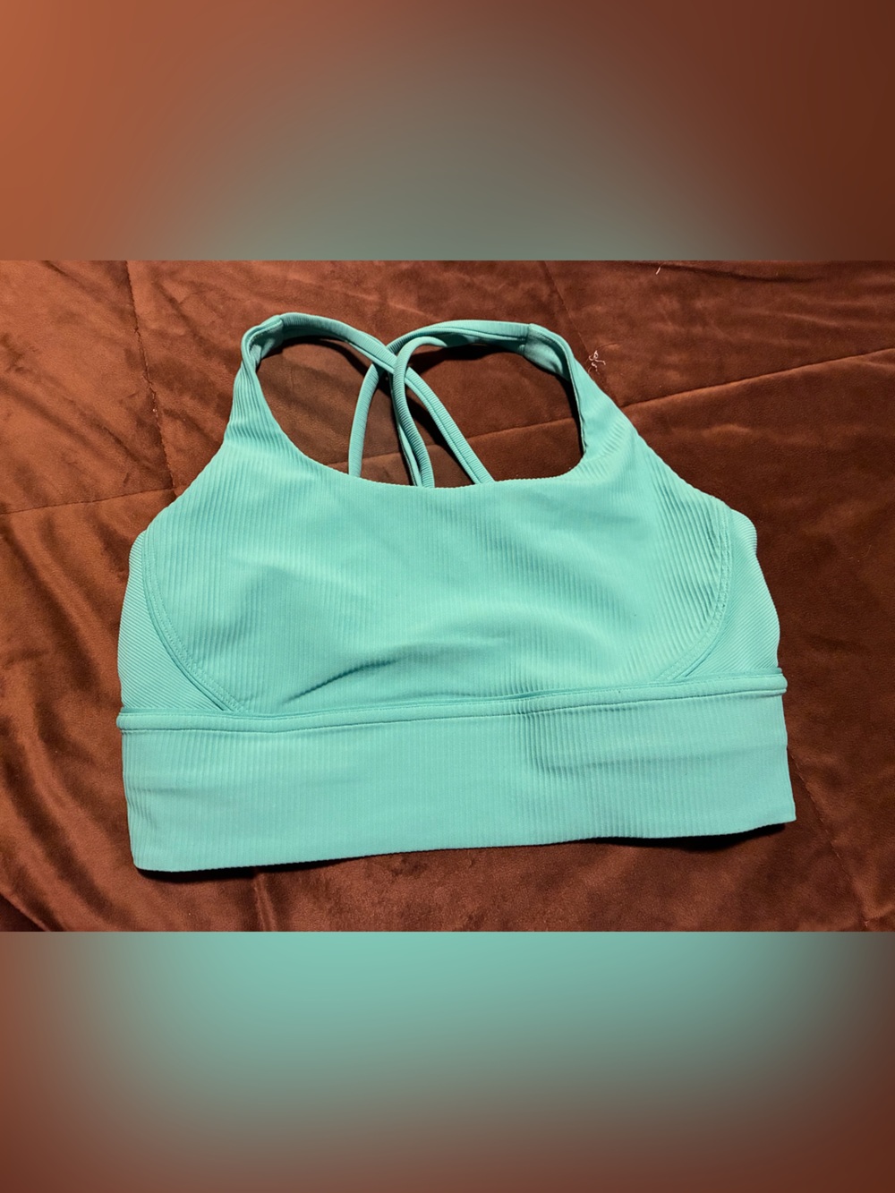 lululemon athletica Ribbed Strappy Sports Bra - Aqua Green